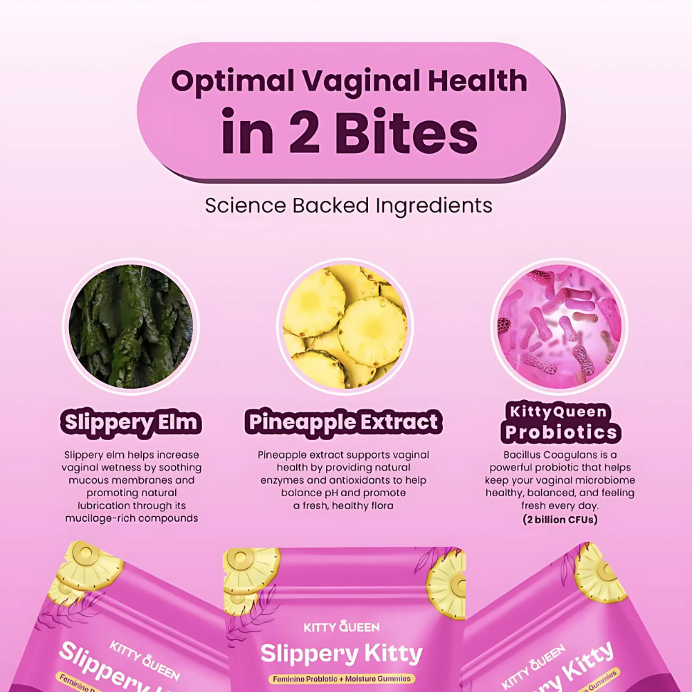 Slippery Kitty - Feminine Probiotic + Moisture Gummies