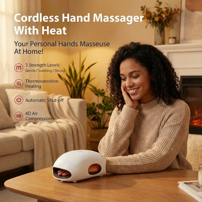 Cordless Hand Massager with Heat and Compression for Arthritis and Carpal Tunnel